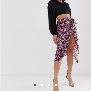 John Zack midi skirt w thigh split NWT